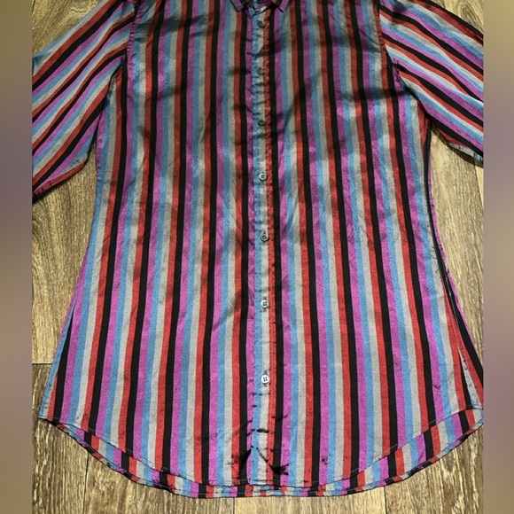 2009 Gucci Striped 100% Silk Blouse - Picture 3 of 10